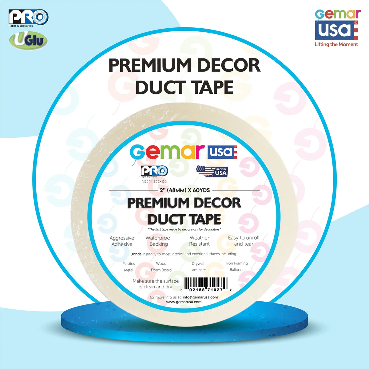Gemar  PRO - Premium Decor Duct Tape - White 2 in. – City