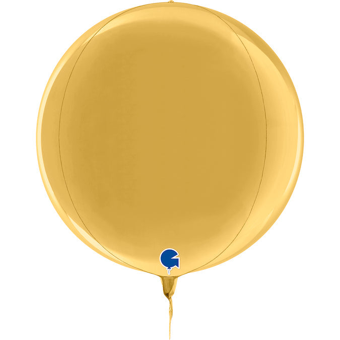 15" (22" Deflated) Globe Yellow Gold 4D Foil Balloon