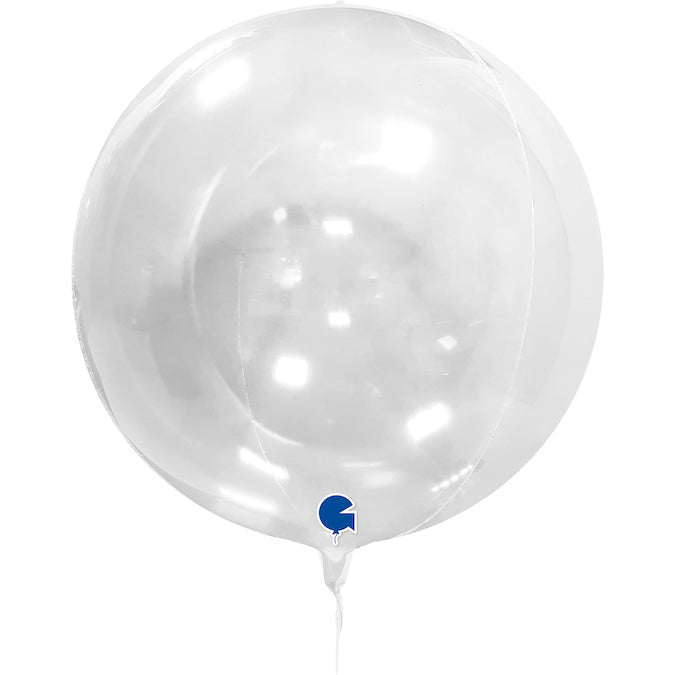 15" (22" Deflated) Globe Transparent 4D Foil Balloon with valve