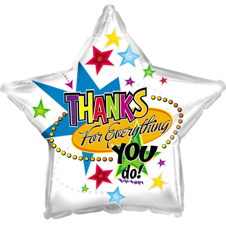 18" Thanks For Everything Star Balloon
