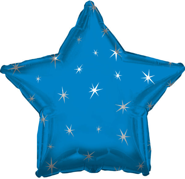 18" Blue Sparkle Star Foil Balloon