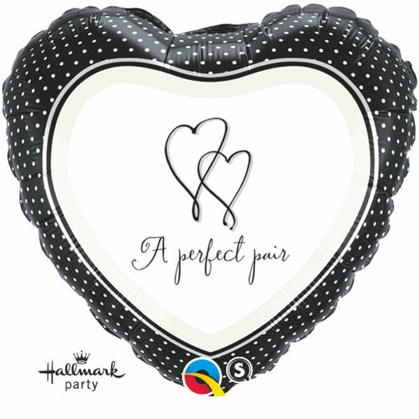 18" A Perfect Pair Heart Packaged Mylar Balloon