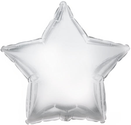 9" Airfill Only CTI Platinum Silver Star Balloon