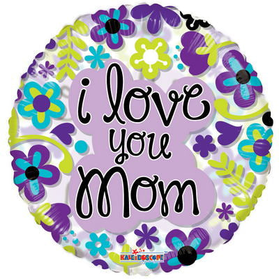 18" Mom Flowers Clear View Balloon