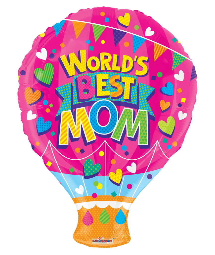 18" World 's Best Mom Shape GelliBean Foil Balloon