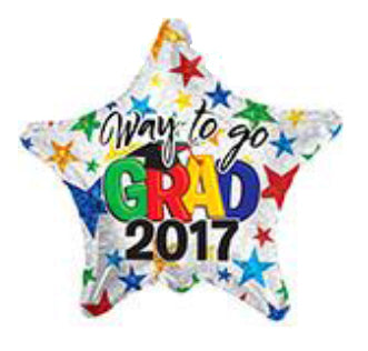 18" Foil Balloon Congrats 2017 Grad Prismatic