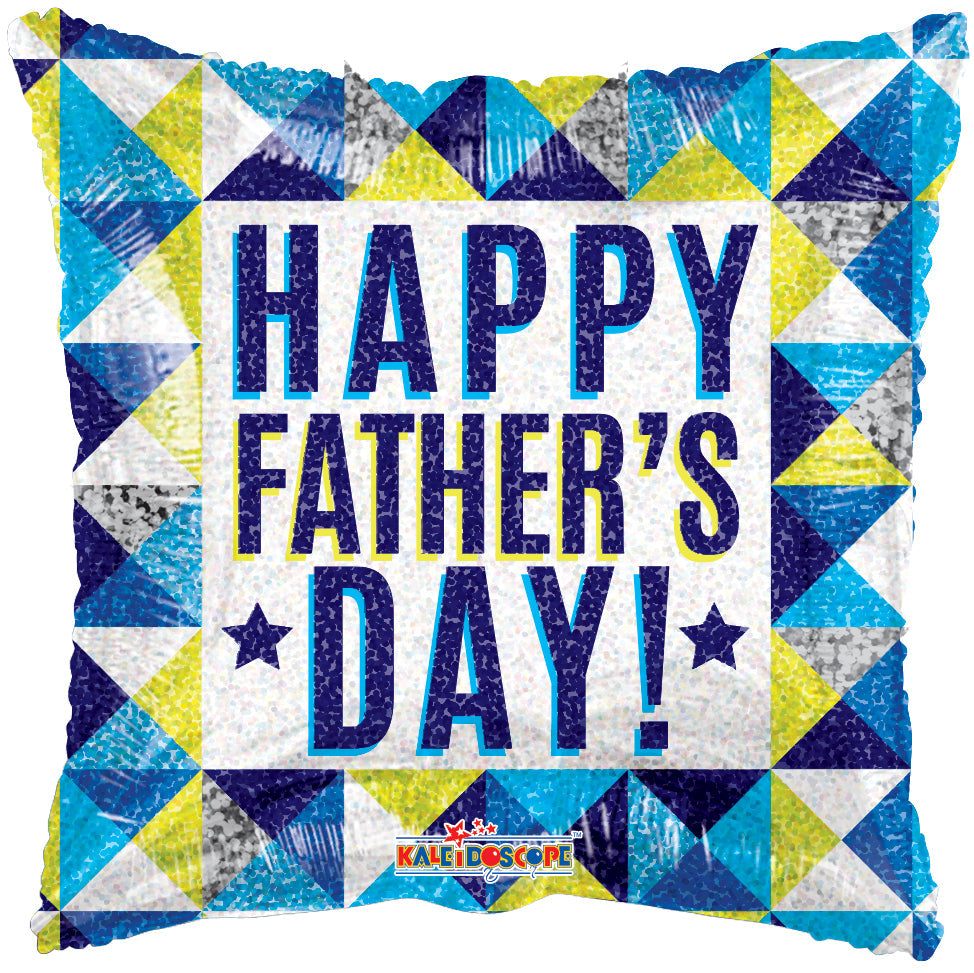 4" Airfill Only Happy Father's Day Geometric Foil Balloon
