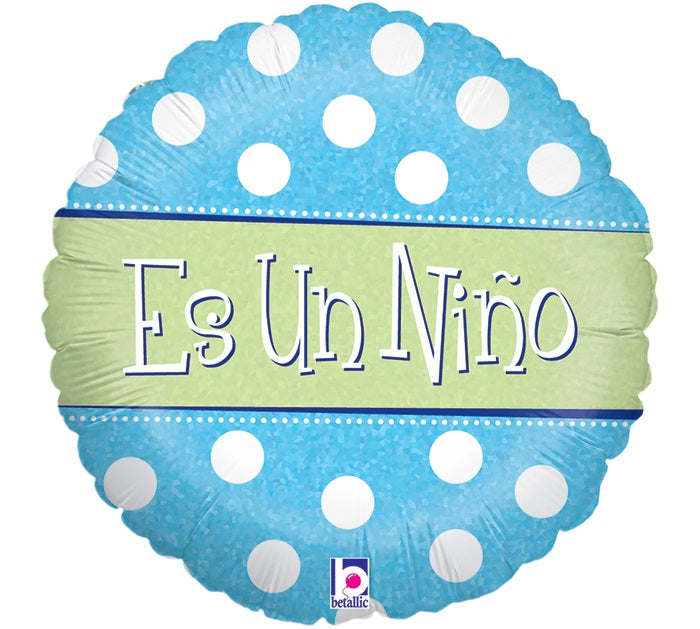 18" Es Un Nino Dots Balloons (Spanish)