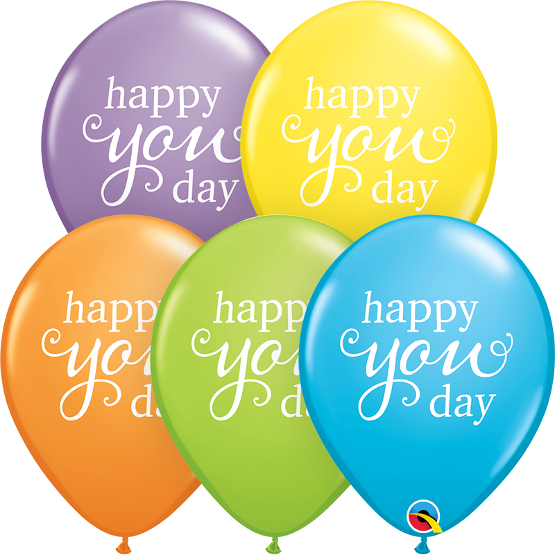 11" Simply Happy You Day Bright Pastel Latex Balloons