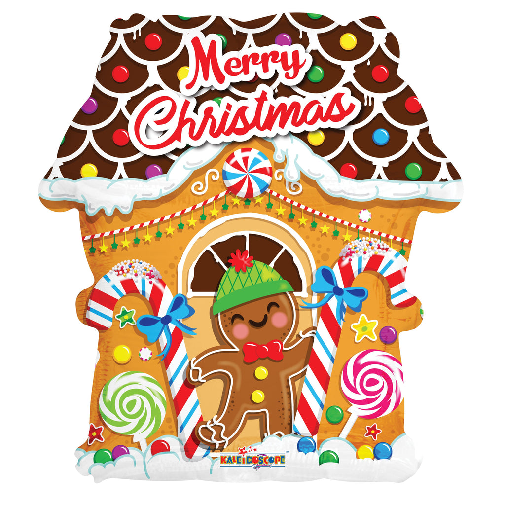 18" Christmas Gingerbread House Foil Balloon