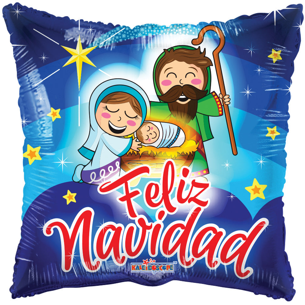 18" Feliz Navidad Nacimiento Foil Balloon (Spanish)