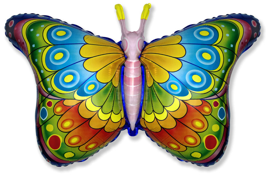 35" Butterfly Coquette Fuchsia Foil Balloon