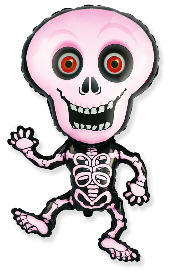 Jumbo Halloween Skeleton Pink Foil Balloon