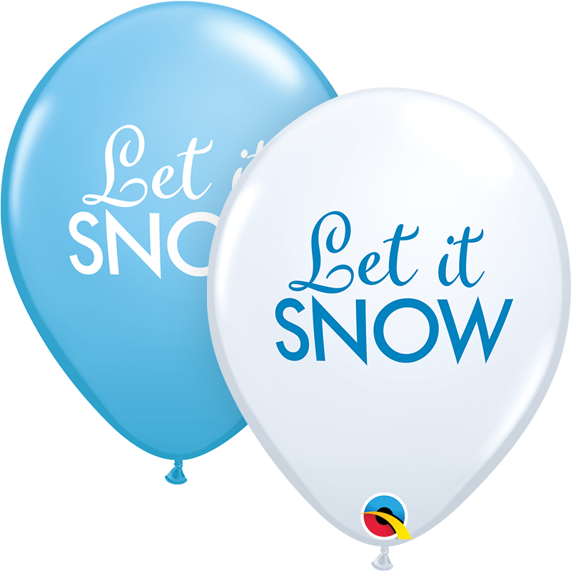 11" Let it Snow Assortment Latex Balloons (50 Per Bag)