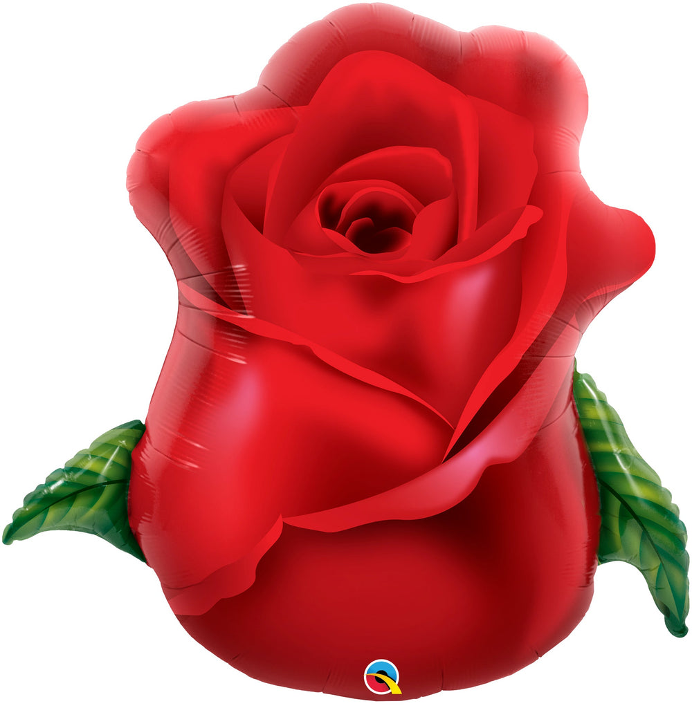 33" Shape Red Rose Bud Foil Balloon