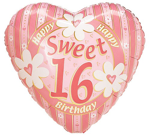 18" Sweet 16 Pink Balloon