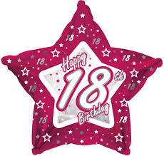 18" Pink & Silver "18" Happy Birthday Foil Balloon