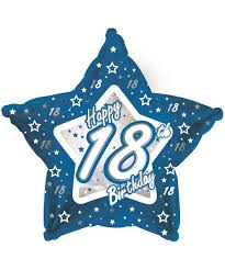 18" Blue & Silver "18" Happy Birthday Foil Balloon