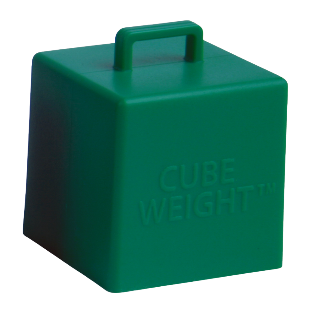 65 Gram Cube Balloon Weight (10 Per Bag): Jungle Green