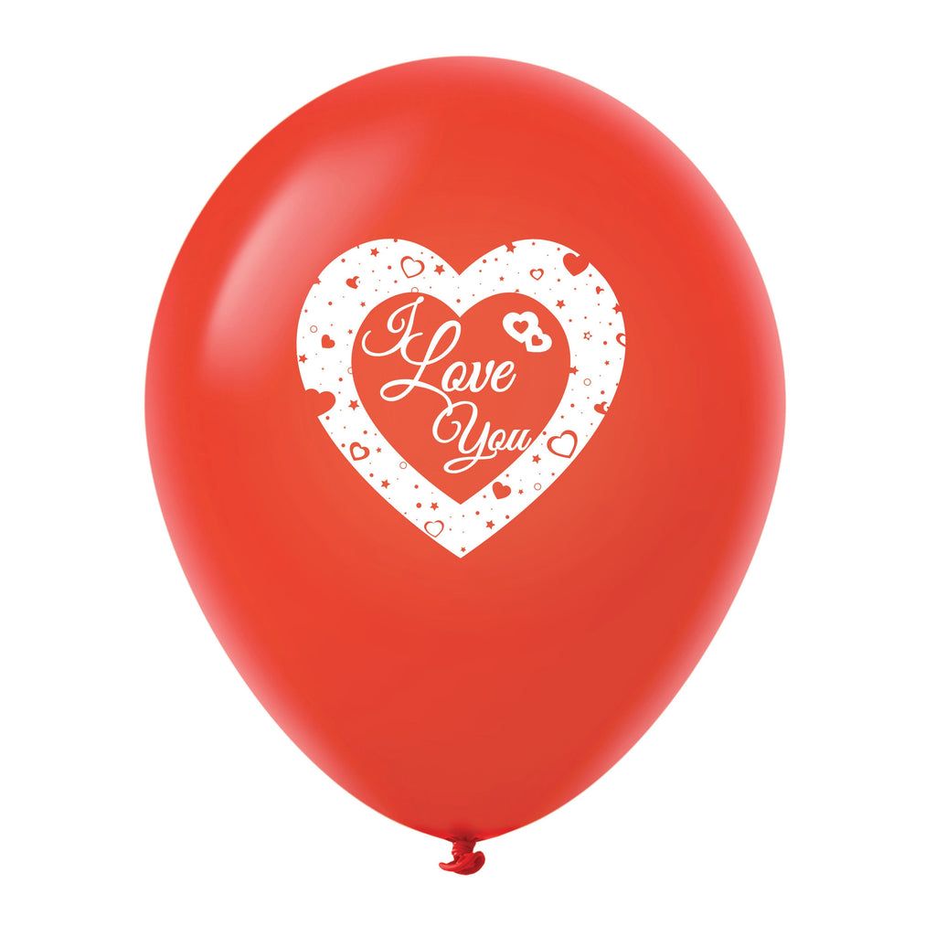 11" I Love You Script Latex Balloons (25 Count) Red