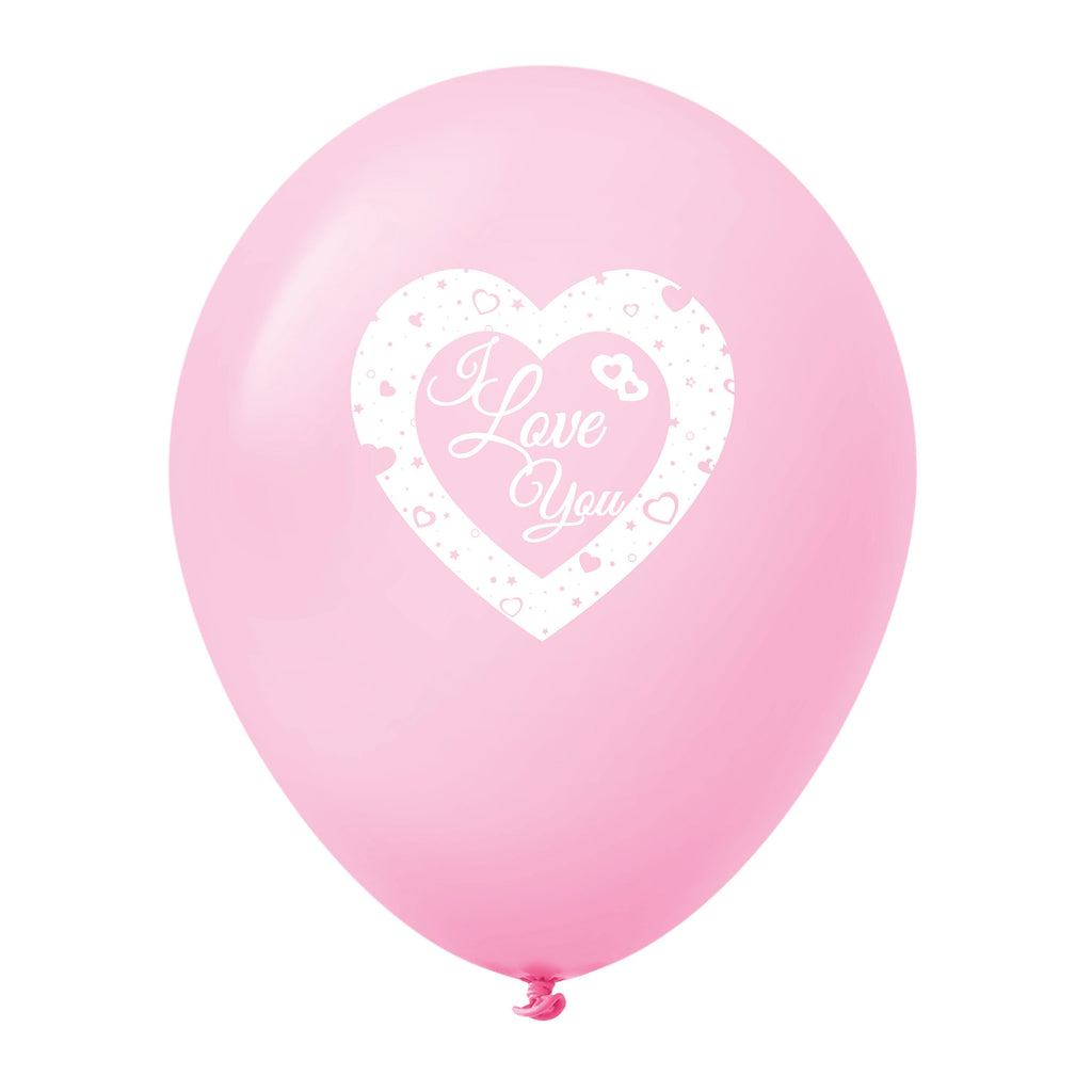 11" I Love You Script Latex Balloons (25 Count) Pink