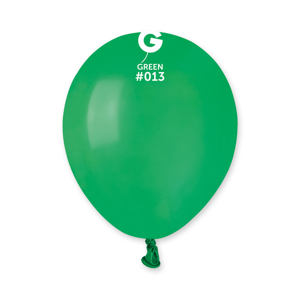 5" Gemar Latex Balloons (Bag of 100) Standard Deep Green