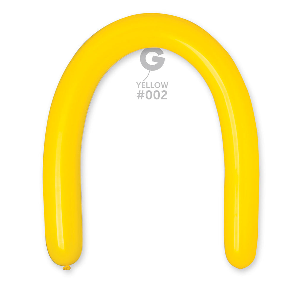 360G Gemar Latex Balloons (Bag of 50) Modelling/Twisting Yellow*