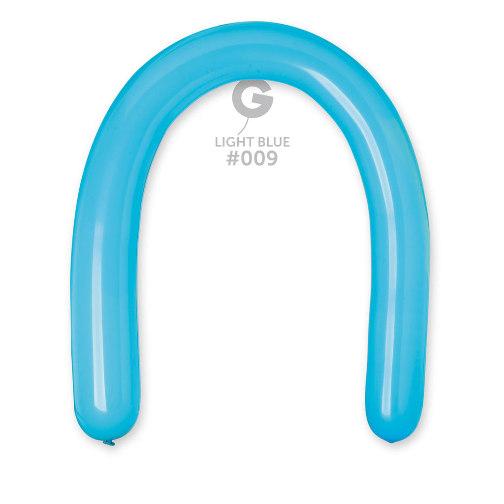 360G Gemar Latex Balloons (Bag of 50) Modelling/Twisting Light Blue*