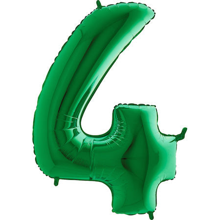 40" Megaloon Foil Shape 4 Green Number Balloon