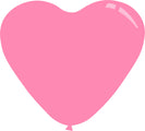 7" Standard Pink Decomex Heart Shaped Latex Balloons (100 Per Bag)