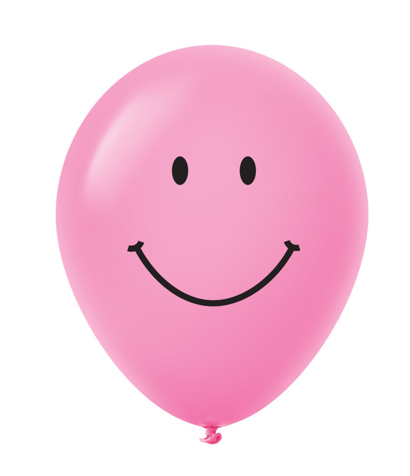 11" Smiley Face Latex Balloons (25 Count) Light Magenta