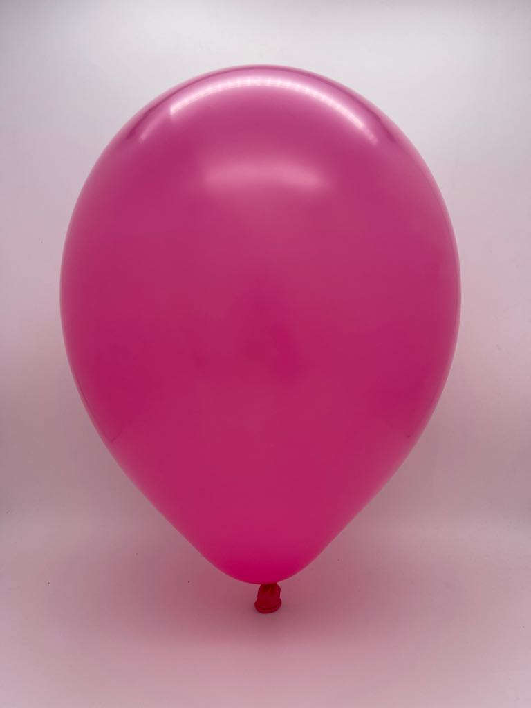 Inflated Balloon Image 11" Deco Fuchsia Decomex Heart Shaped Latex Balloons (100 Per Bag)