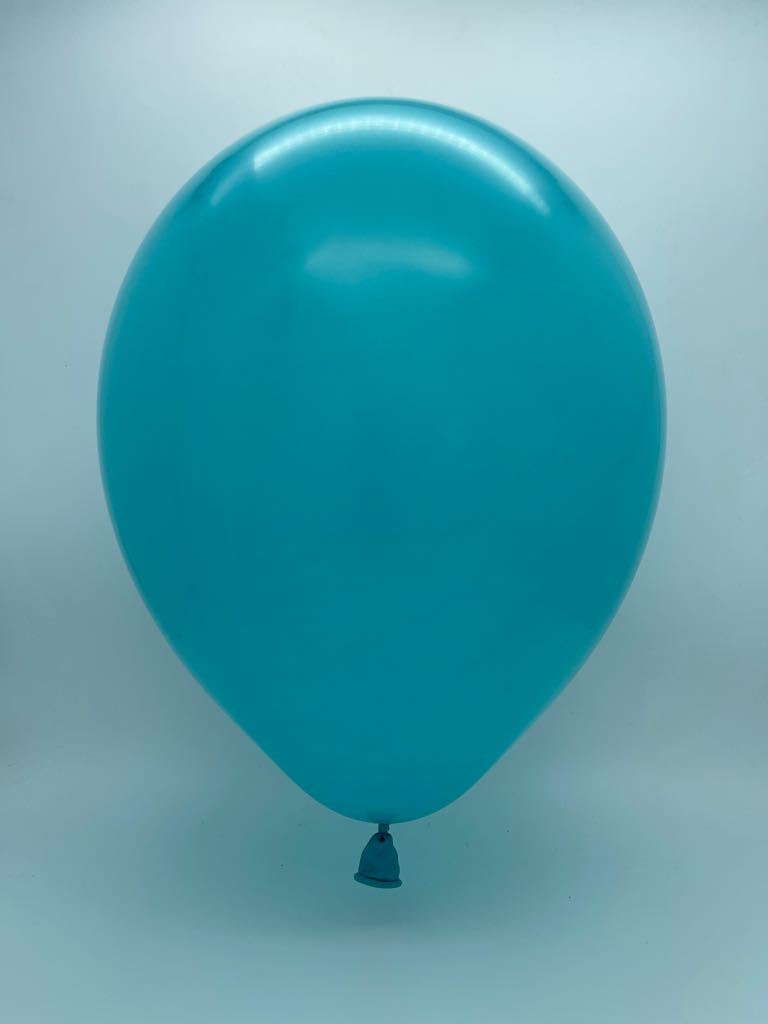 Inflated Balloon Image 11" Deco Tiffany Blue Decomex Heart Shaped Latex Balloons (100 Per Bag)