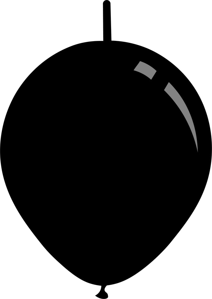6" Standard Black Decomex Linking Latex Balloons (100 Per Bag)