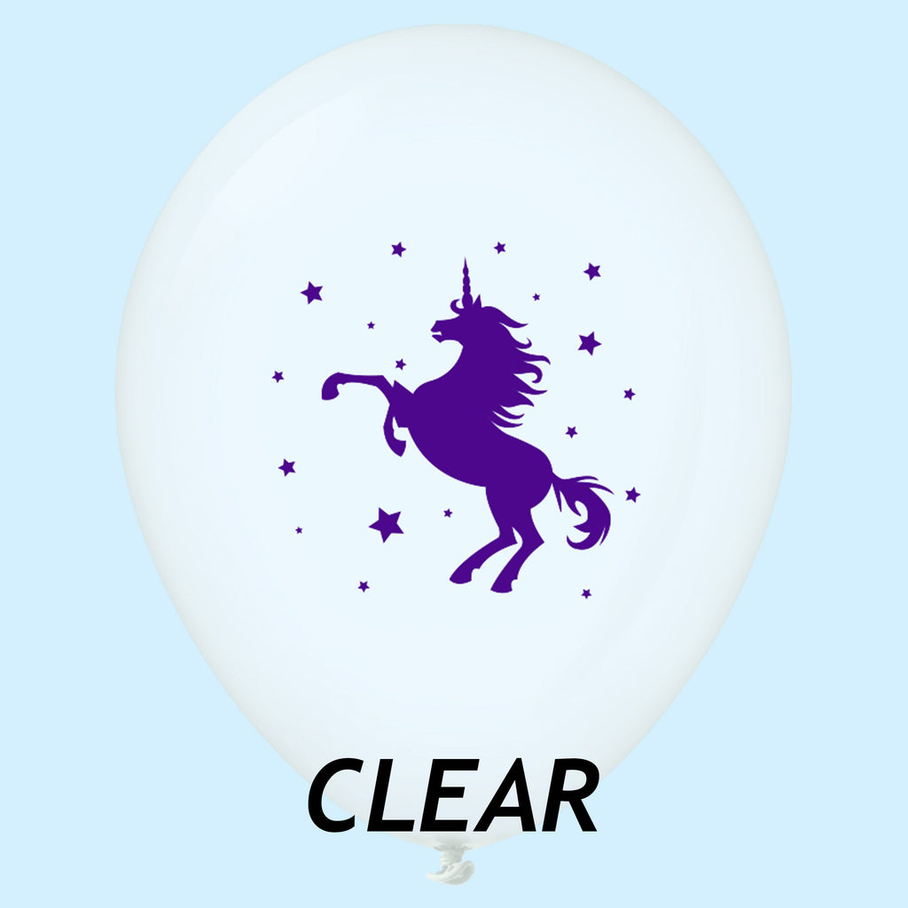 11" Unicorn Latex Balloons (25 Count) Clear