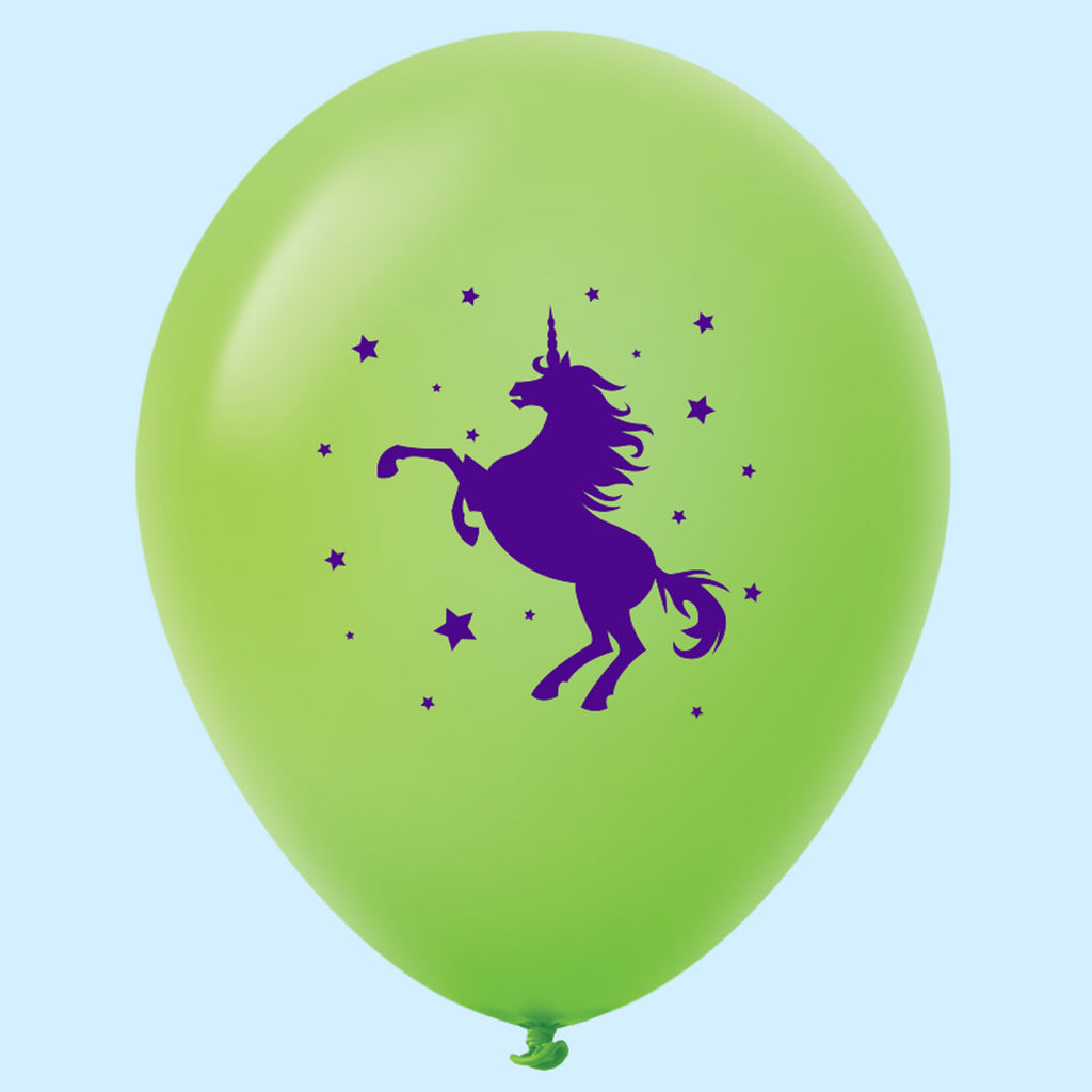 11" Unicorn Latex Balloons (25 Count) Lime Green