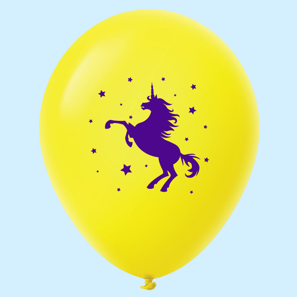 11" Unicorn Latex Balloons (25 Count) Yellow