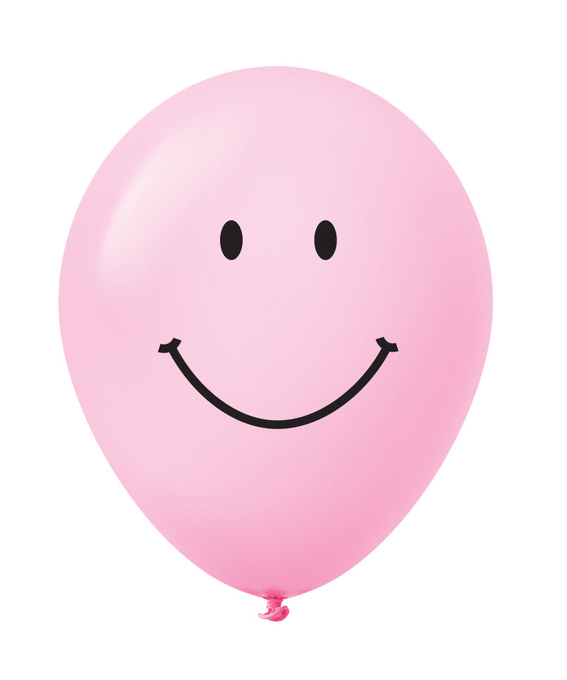 11" Smiley Face Latex Balloons (25 Count) Pastel Pink
