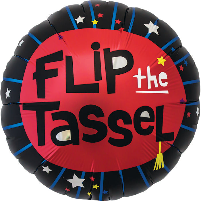 18" Flip The Tassel Foil Balloon
