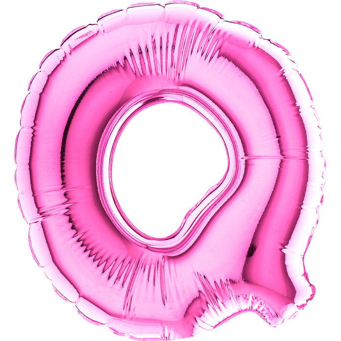 7" Airfill Only (requires heat sealing) Letter Q Fuschia Foil Balloon