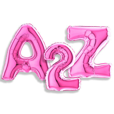 7" Europe Brand Fuschia Letter and Number Balloons