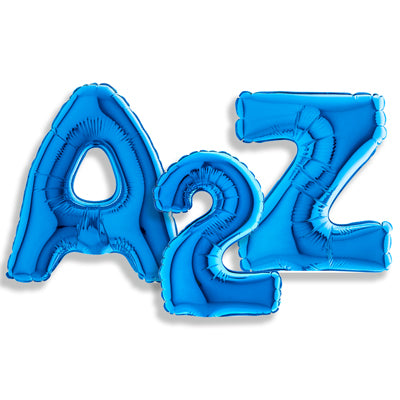 7" Europe Brand Blue Letter and Number Balloons