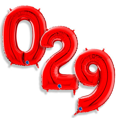 26" Europe Brand Red Number Balloons