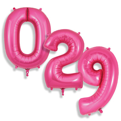 34" Oaktree Brand Pink Numbers Balloons
