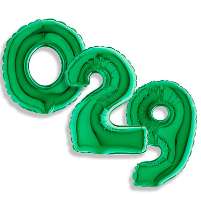7" Europe Brand Green Letter and Number Balloons