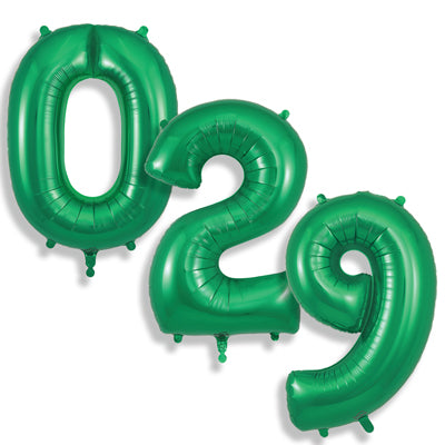 34" Oaktree Brand Green Numbers Balloons