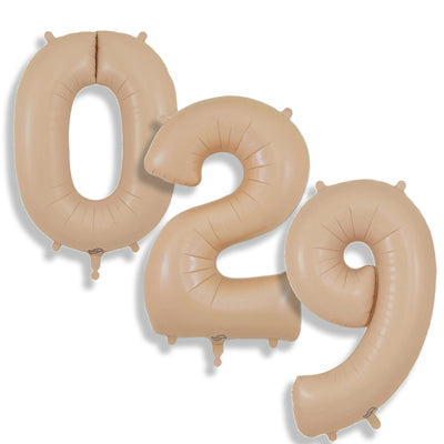 34" Oaktree Brand Matte Nude Numbers Balloons