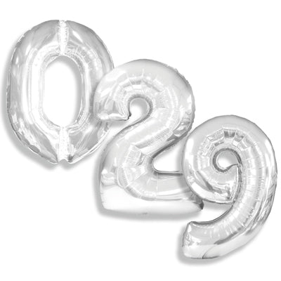 38" CTI Brand Silver Number Balloons