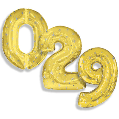 38" CTI Brand Gold Number Balloons