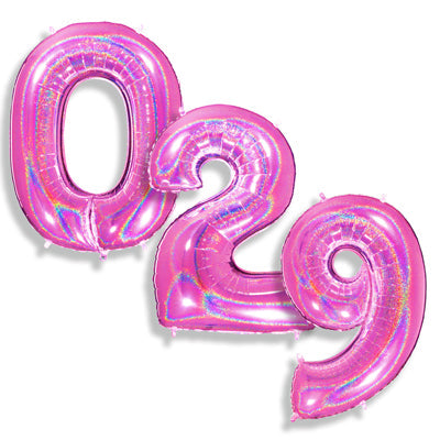 40" Europe Brand Fucshia Glitter Number Balloons